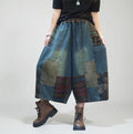 Patchwork Denim Harem Pants | Boho Wide Leg Jeans | Vintage Artsy Loose Pants | Casual Streetwear