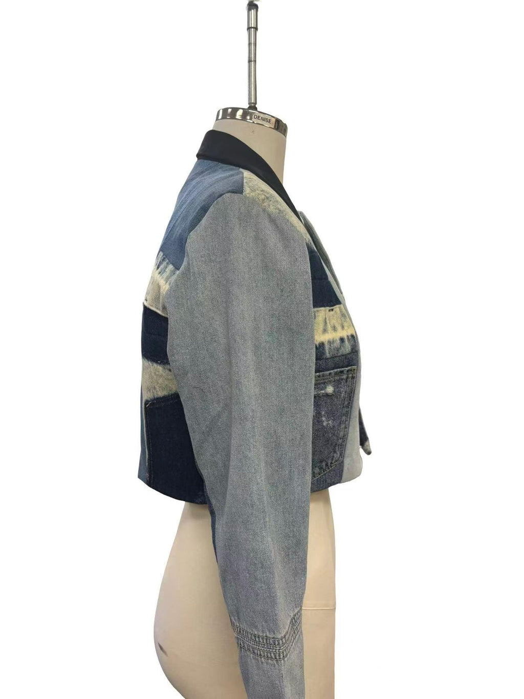 Reconstructed Denim Jacket, Upcycled Jeans, Japanese Cotton Lined, Patchwork Art