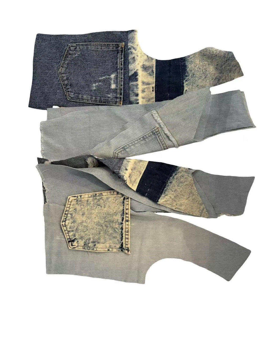 Reconstructed Denim Jacket, Upcycled Jeans, Japanese Cotton Lined, Patchwork Art