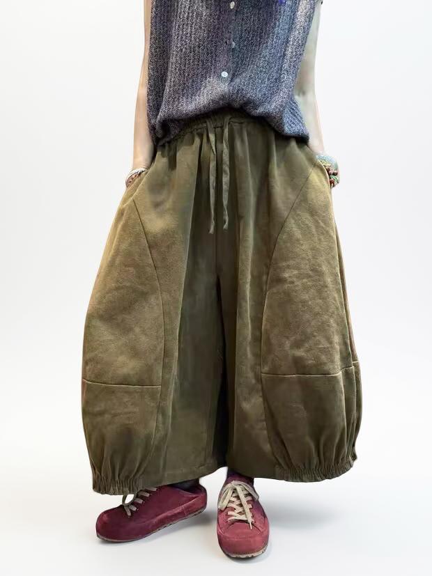 Vintage Wash Cotton Balloon Pants | Relaxed Harem Trousers