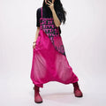 Patchwork Bib Harem Overalls – Pink & Blue, Unisex Streetwear