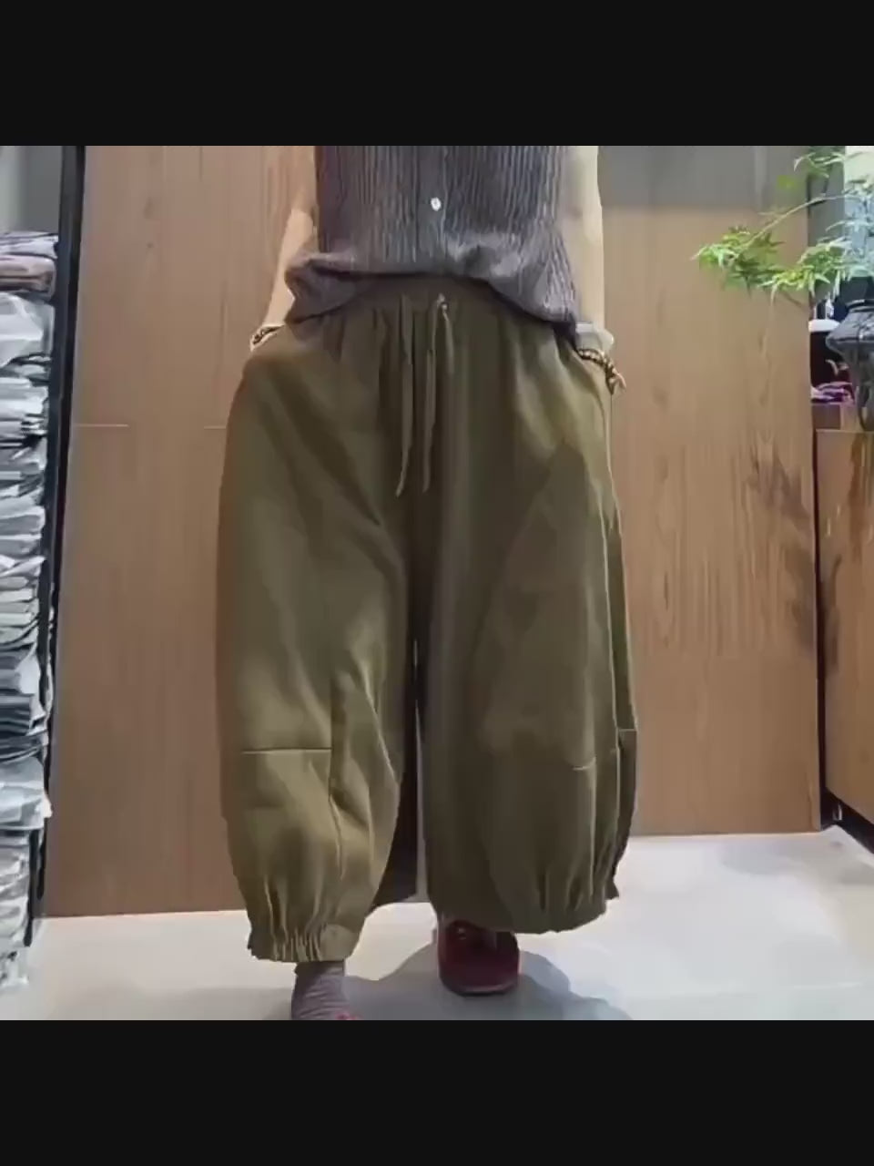 Vintage Wash Cotton Balloon Pants | Relaxed Harem Trousers